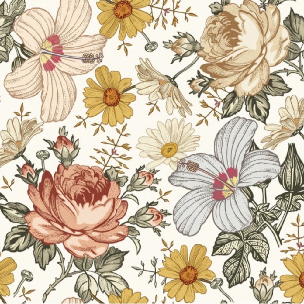 Vintage floral baby swaddle blanket